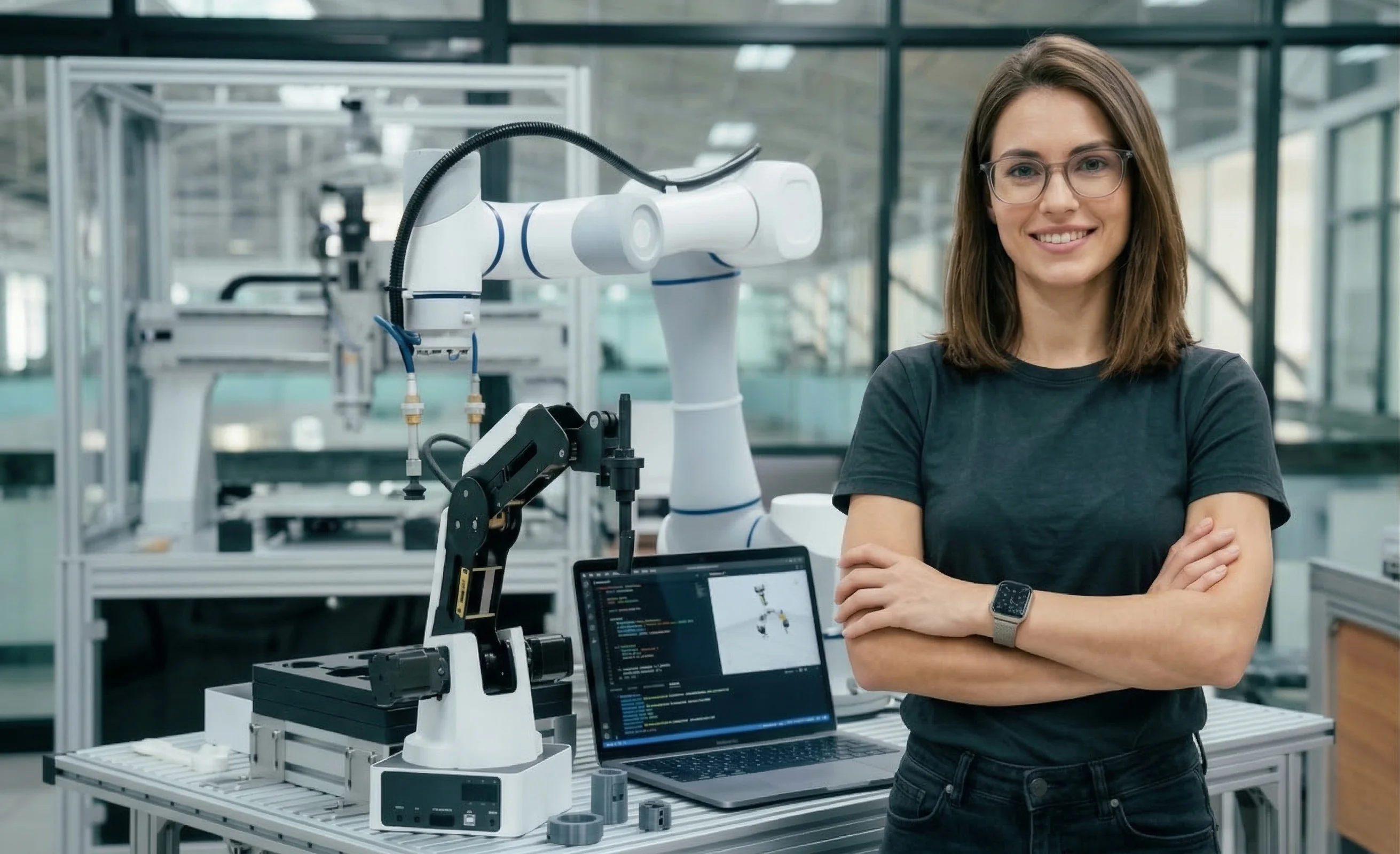 Modern inventor with tools and technology